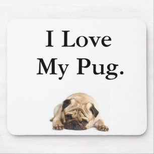 I Love My Pug Mouse Pad