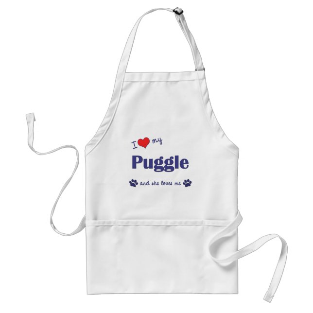 I Love My Puggle (Female Dog) Standard Apron (Front)