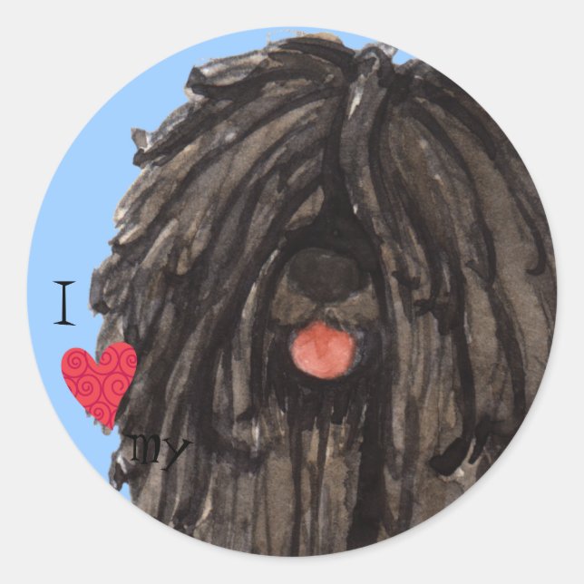 I Love my Puli Classic Round Sticker (Front)