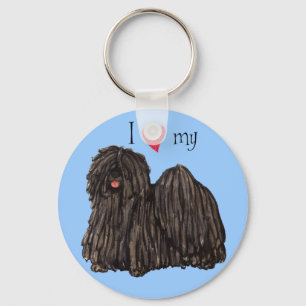 I Love my Puli Keychain