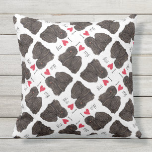 I Love my Puli Outdoor Pillow