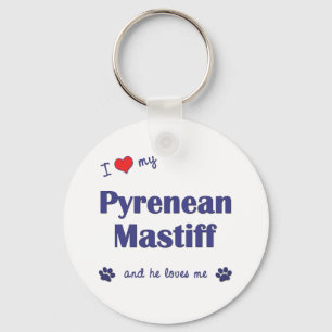 I Love My Pyrenean Mastiff (Male Dog) Keychain
