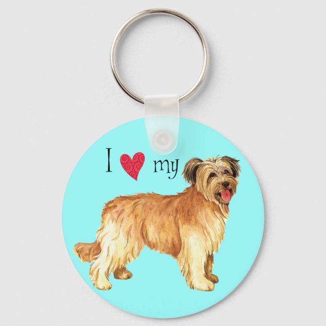 I Love my Pyrenean Shepherd Keychain (Front)