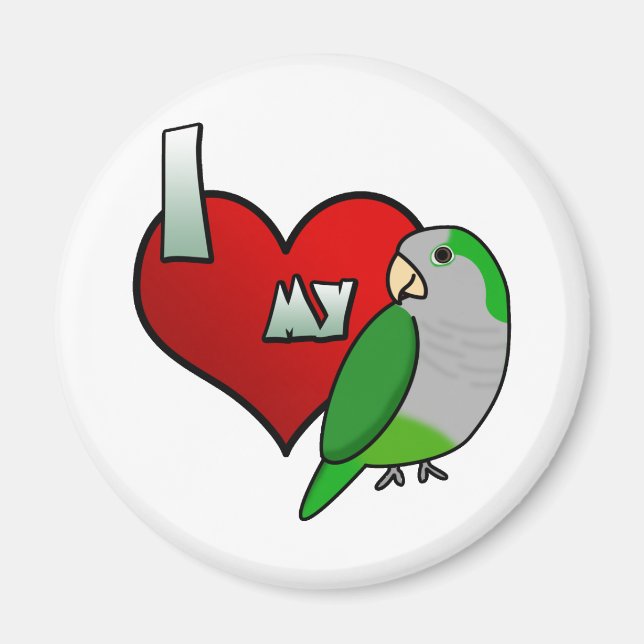 I Love my Quaker Parrot Magnet (Front)
