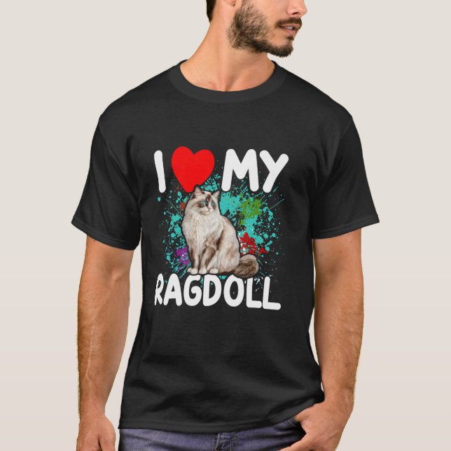 I Love My Ragdoll Cat Lover Heart Ragdoll Mom Grap T-Shirt (Front)