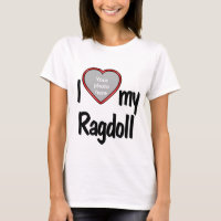 I Love My Ragdoll - Cute Red Heart Cat Photo