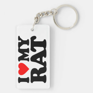 I LOVE MY RAT KEYCHAIN