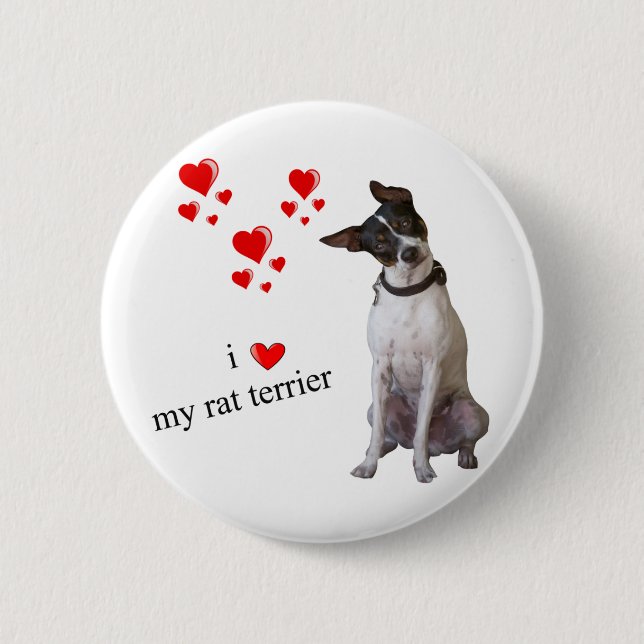 I Love my Rat Terrier 2 Inch Round Button (Front)