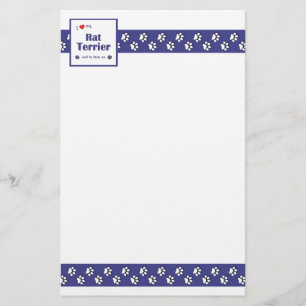 I Love My Rat Terrier (Male Dog) Stationery