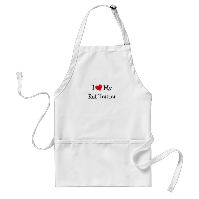 I Love My Rat Terrier Standard Apron (Front)