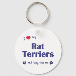 I Love My Rat Terriers (Multiple Dogs) Keychain