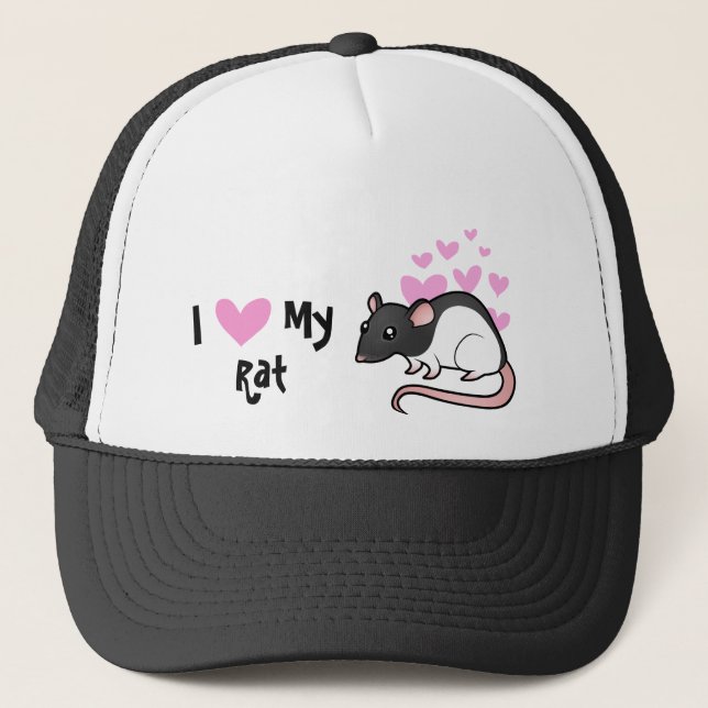 I Love My Rat Trucker Hat (Front)