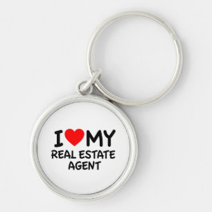 I Love My Real Estate Agent Keychain