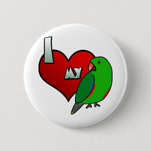 I Love my Red Sided Eclectus 2 Inch Round Button