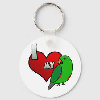 I Love my Red Sided Eclectus Keychain