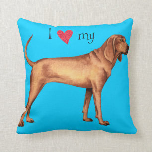 I Love my Redbone Coonhound Throw Pillow