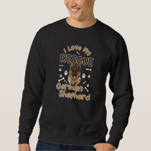 I Love My Rescue German Shepherd Breed Dog Animal Sweatshirt