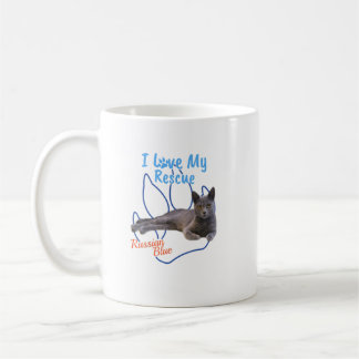 I Love My Rescue Russian Blue Cool Adopted Cat  Coffee Mug
