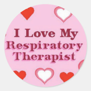 I Love My Respiratory Therapist Classic Round Sticker