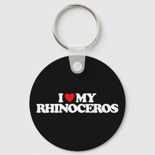 I LOVE MY RHINOCEROS KEYCHAIN