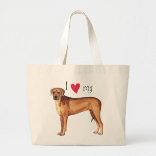 I Love my Rhodesian Ridgeback Large Tote Bag
