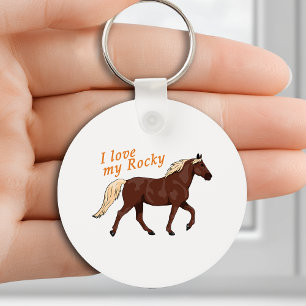 I Love My Rocky Mountain Horse Keychain