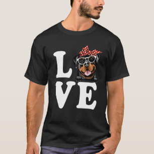 I Love My Rottweiler Bandana Sunglasses Dog Lovers T-Shirt