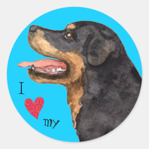 I Love my Rottweiler Classic Round Sticker