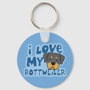 I Love My Rottweiler Keychain