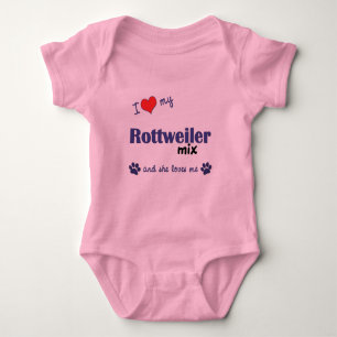 I Love My Rottweiler Mix (Female Dog) Baby Bodysuit
