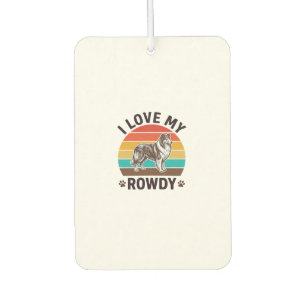 I Love My Rowdy Vintage Collie Dog Design_1 Air Freshener