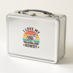 I Love My Rowdy Vintage Collie Dog Design_1 Metal Lunch Box