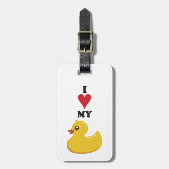 I Love My Rubber Duck Luggage Tag (Front Vertical)