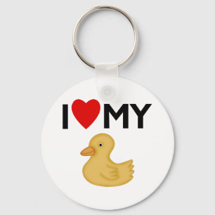 I Love My Rubber Ducky Keychain