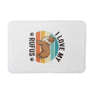 I Love My Rufus Vintage Dog Design_1 Bath Mat