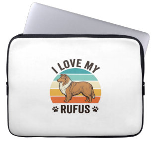 I Love My Rufus Vintage Dog Design_1 Laptop Sleeve