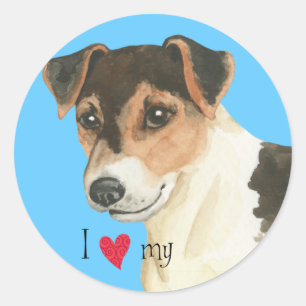 I Love my Russell Terrier Classic Round Sticker