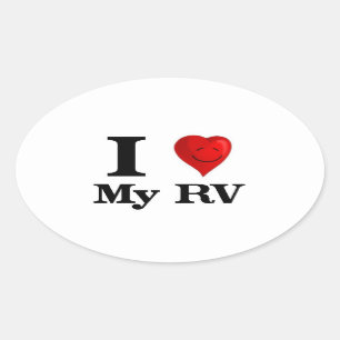 I Love My RV Oval Sticker