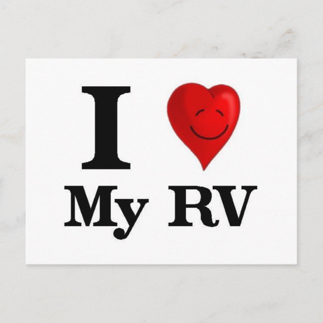 I Love My RV Postcard (Front)