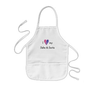 I Love My Saba and Savta Apron