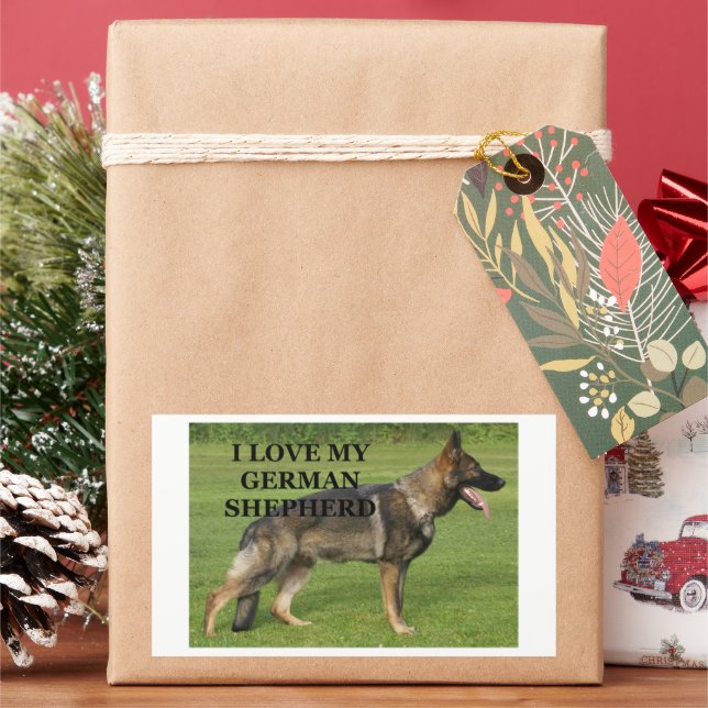 I love my sable german shepherd sticker (Holiday)
