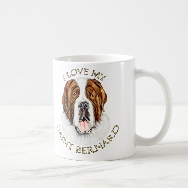 I Love my Saint Bernard Coffee Mug (Right)