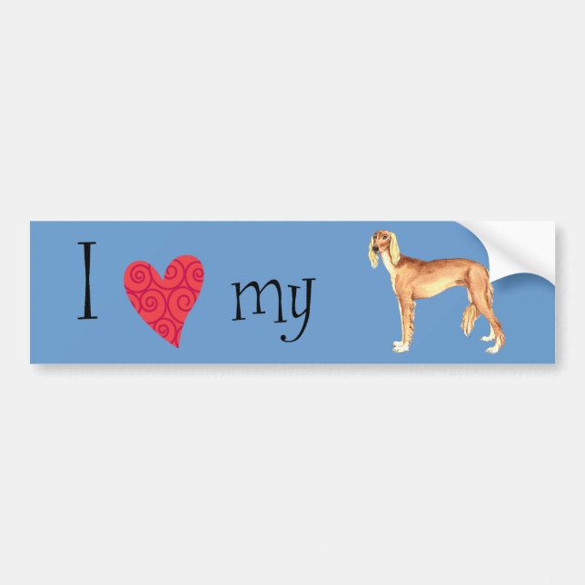 I Love my Saluki Bumper Sticker (Front)