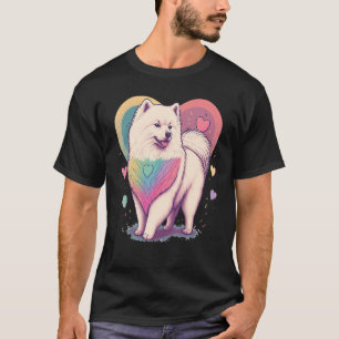 I Love My Samoyed Dog Valentines Day Heart Artwork T-Shirt