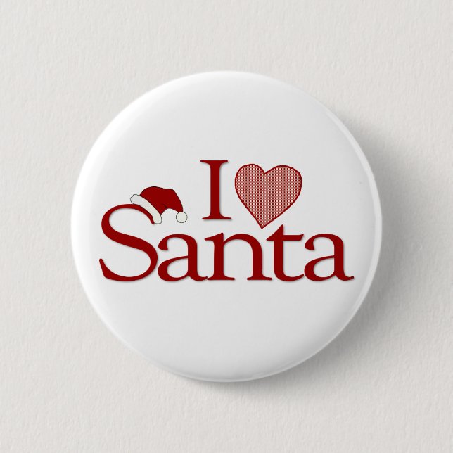 I Love My Santa 2 Inch Round Button (Front)