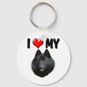 I Love My Schipperke Keychain