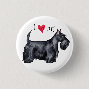 I Love my Scottie 1 Inch Round Button