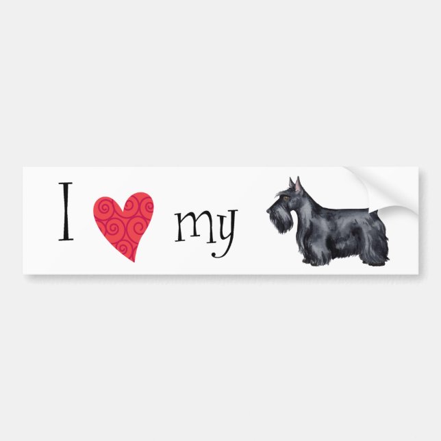 I Love my Scottie Bumper Sticker (Front)