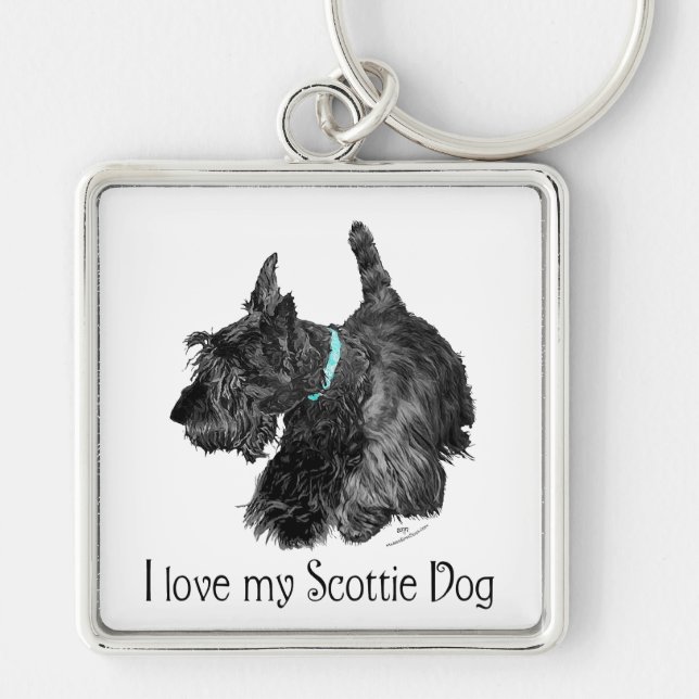I Love My Scottie Dog Keychain (Front)