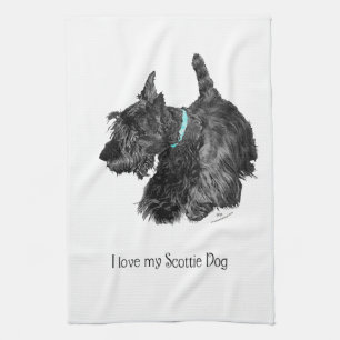 I Love My Scottie Dog Kitchen Towel